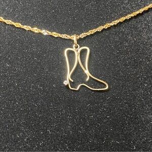 14K YG Cowboy Boot with Diamond
